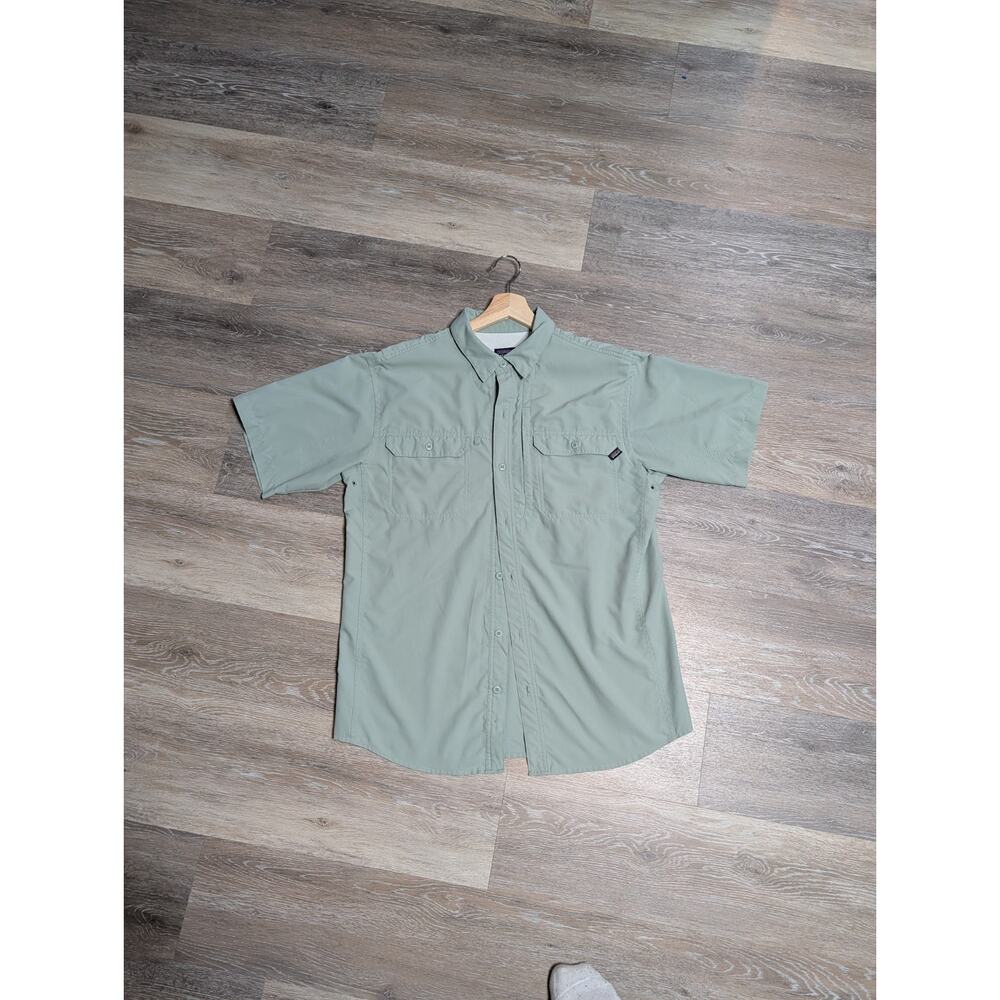 Patagonia Island Hopper Shirt Men's M Green S/S Vented Fishing Fly Box Pocket